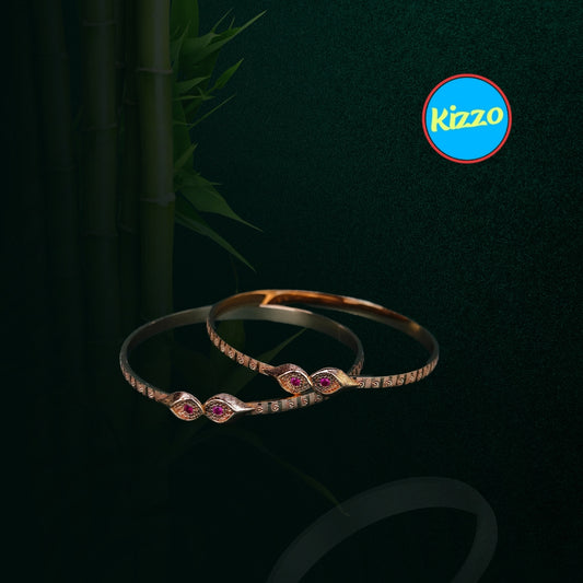 Ruby-Accent Gold-Plated Bracelet for Girls & Women | Elegant Bracelets for Occasion