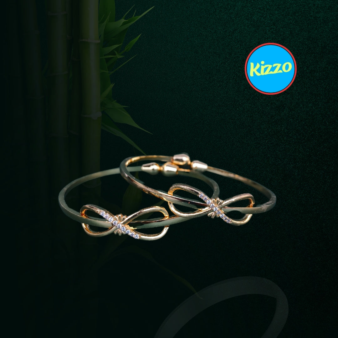 Elegant Gold-Plated Bracelet with Infinity Bow Charm for Girls & Women | Elegant Bracelets for Occasion