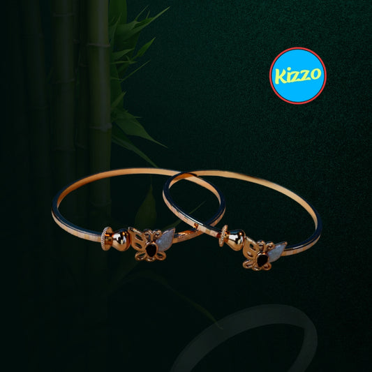 Elegant Gold-Plated Bangle with Gemstones for Girls & Women | Elegant Bracelets for Occasion