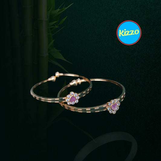 Elegant Gold-Plated Bracelet with Heart Charm for Girls & Women | Elegant Bracelets for Occasion