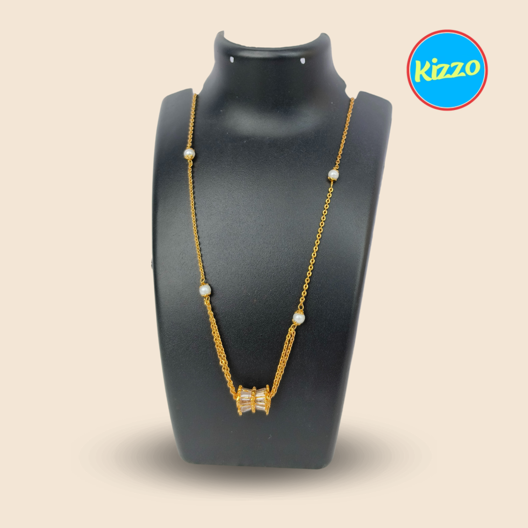 Gold-Plated Dokya Necklace for Women | Golden Instrument Design | Traditional Jewelry for Girls