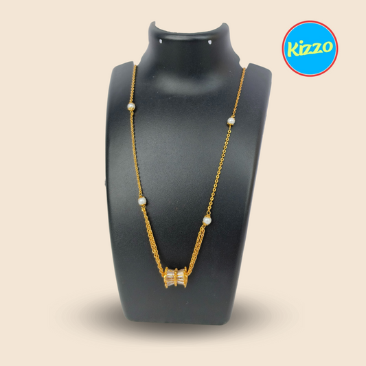 Gold-Plated Dokya Necklace for Women | Golden Instrument Design | Traditional Jewelry for Girls