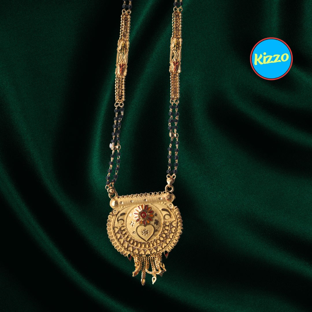 Traditional Heart Design Gold Mangalsutra - Traditional Indian Wedding Jewelry