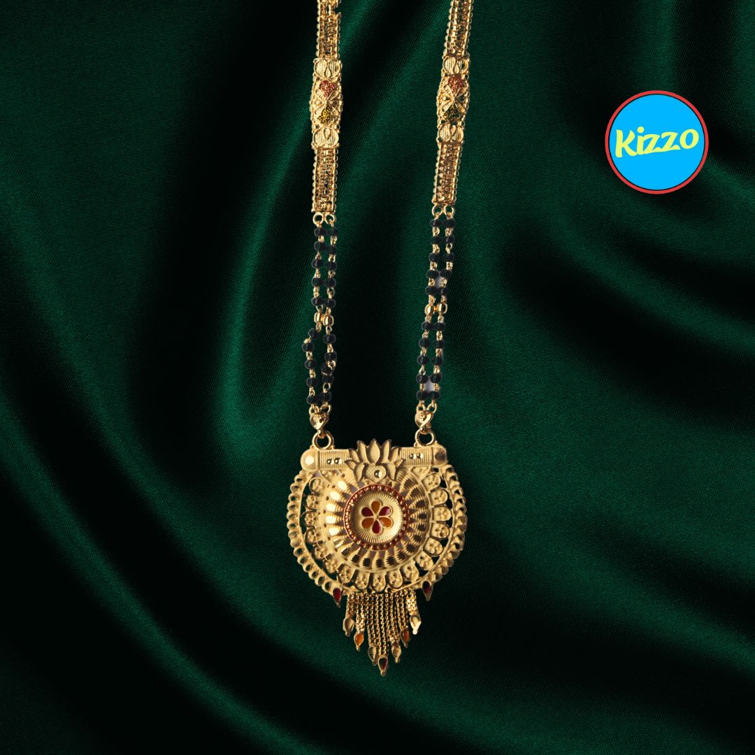 Traditional Lotus Design Gold Mangalsutra s- Traditional Indian Wedding Jewelry