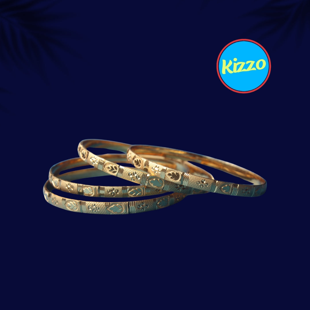 Stylish Gold Patla Bangles with Intricate Detailing – Ethnic Fashion Jewelry For Women