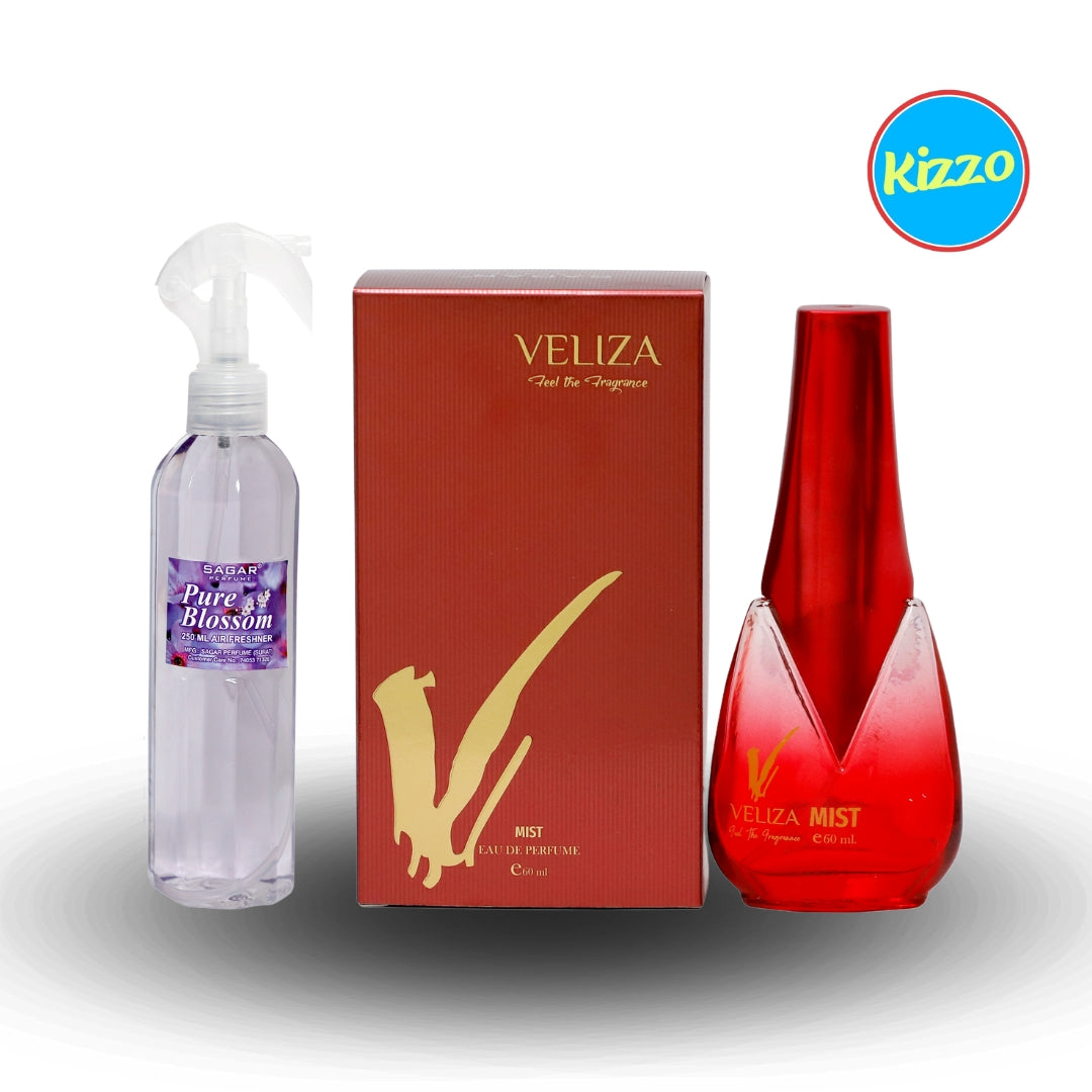 Veliza Red Perfume And Pure Blossom Room Freshner Combo For Men And Women