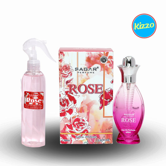 60 ml Rose Perfume And Room Freshener Combo For Men And Women