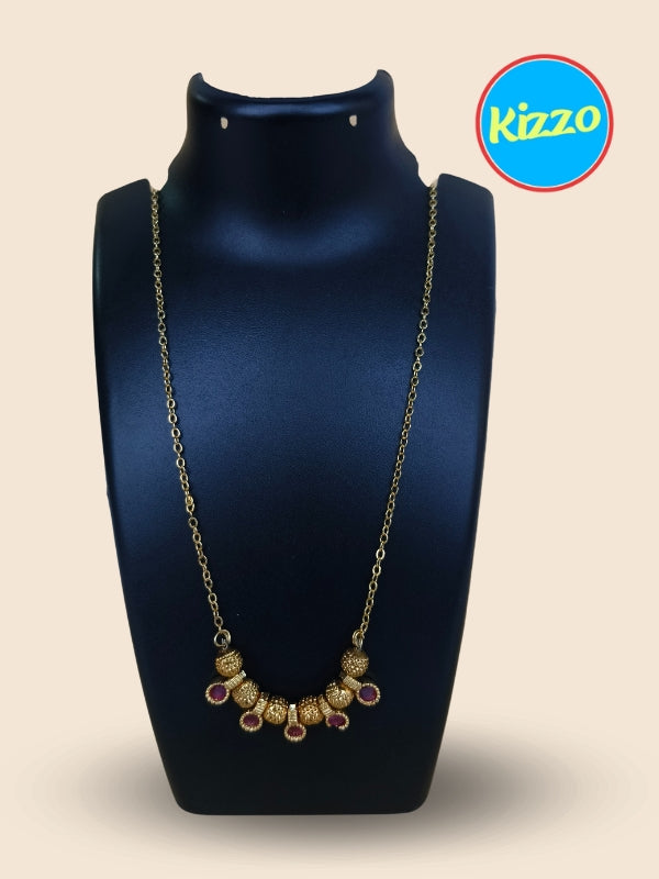 Gold Chain with Red Gemstones | For Women & Girls