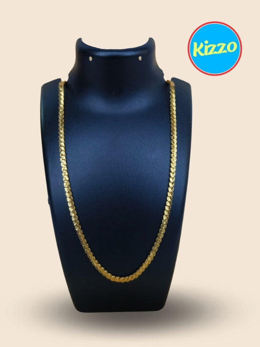 Gold Plated Herringbone Chain - Stylish and Affordable | For Women & Girls