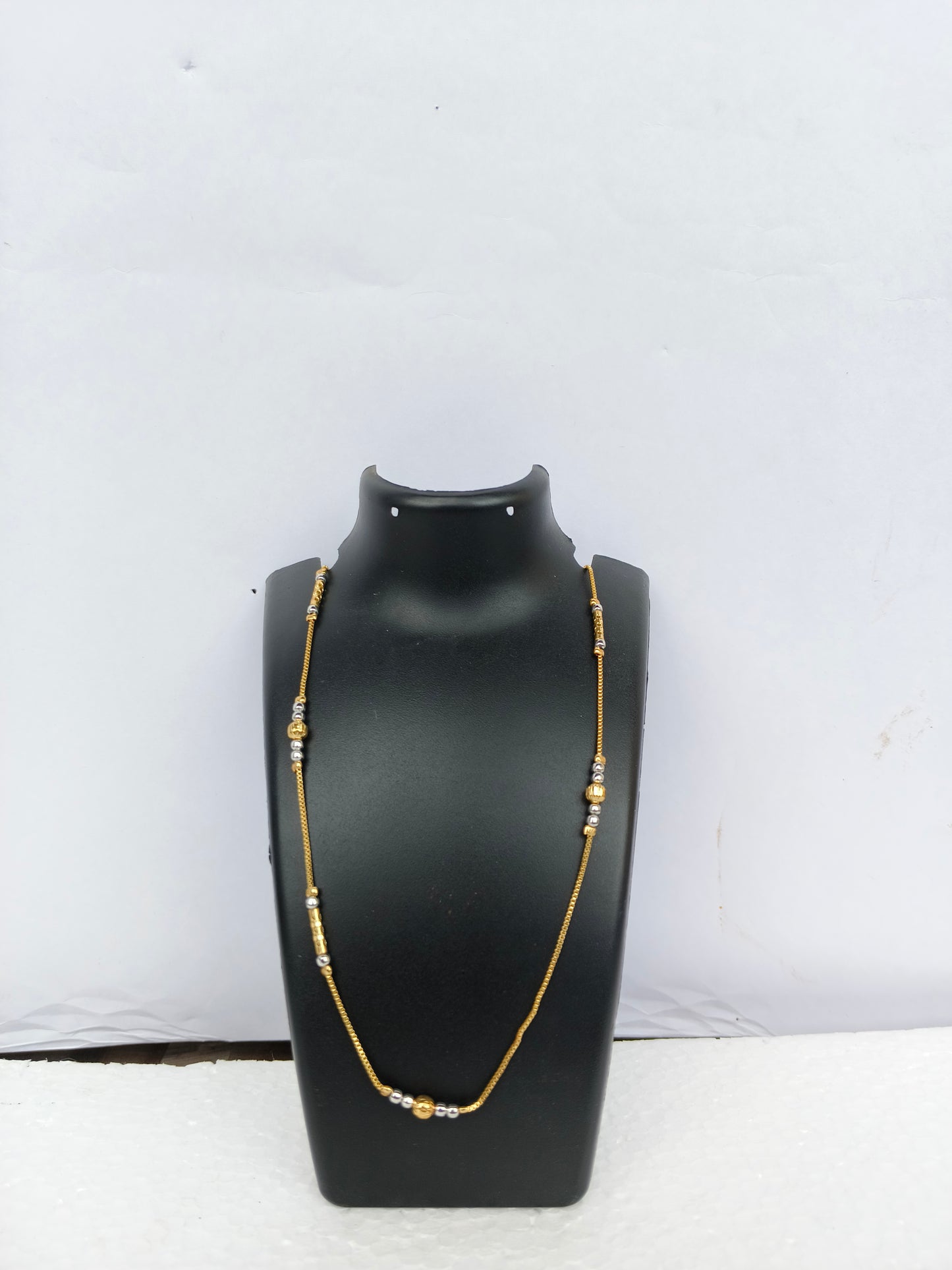 Gold-Plated Dokya Necklace for Women | Silver and Golden Beads| Traditional Jewelry for Girls