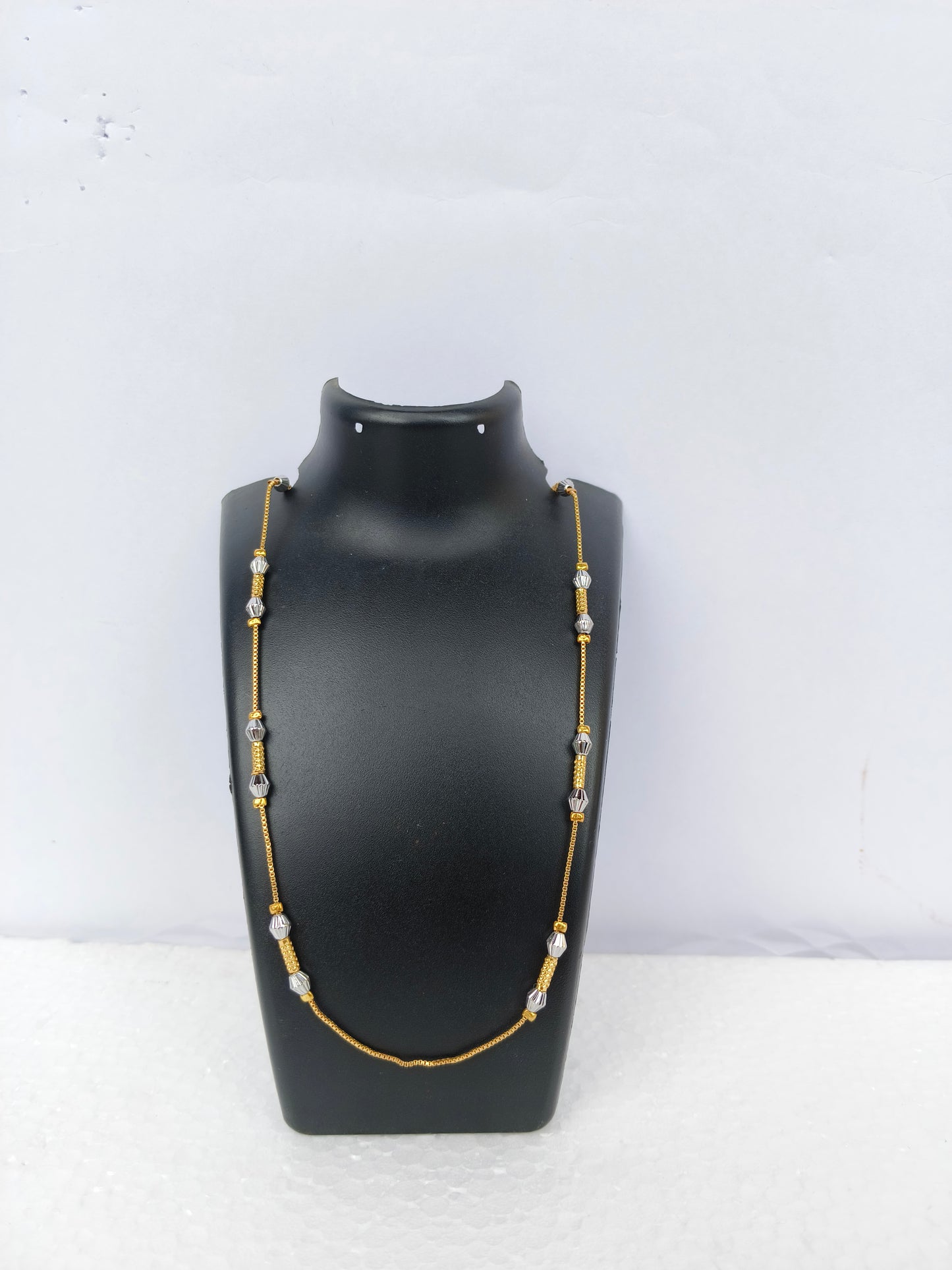 Gold-Plated Dokya Necklace for Women | Silver beads with golden art | Traditional Jewelry for Girls