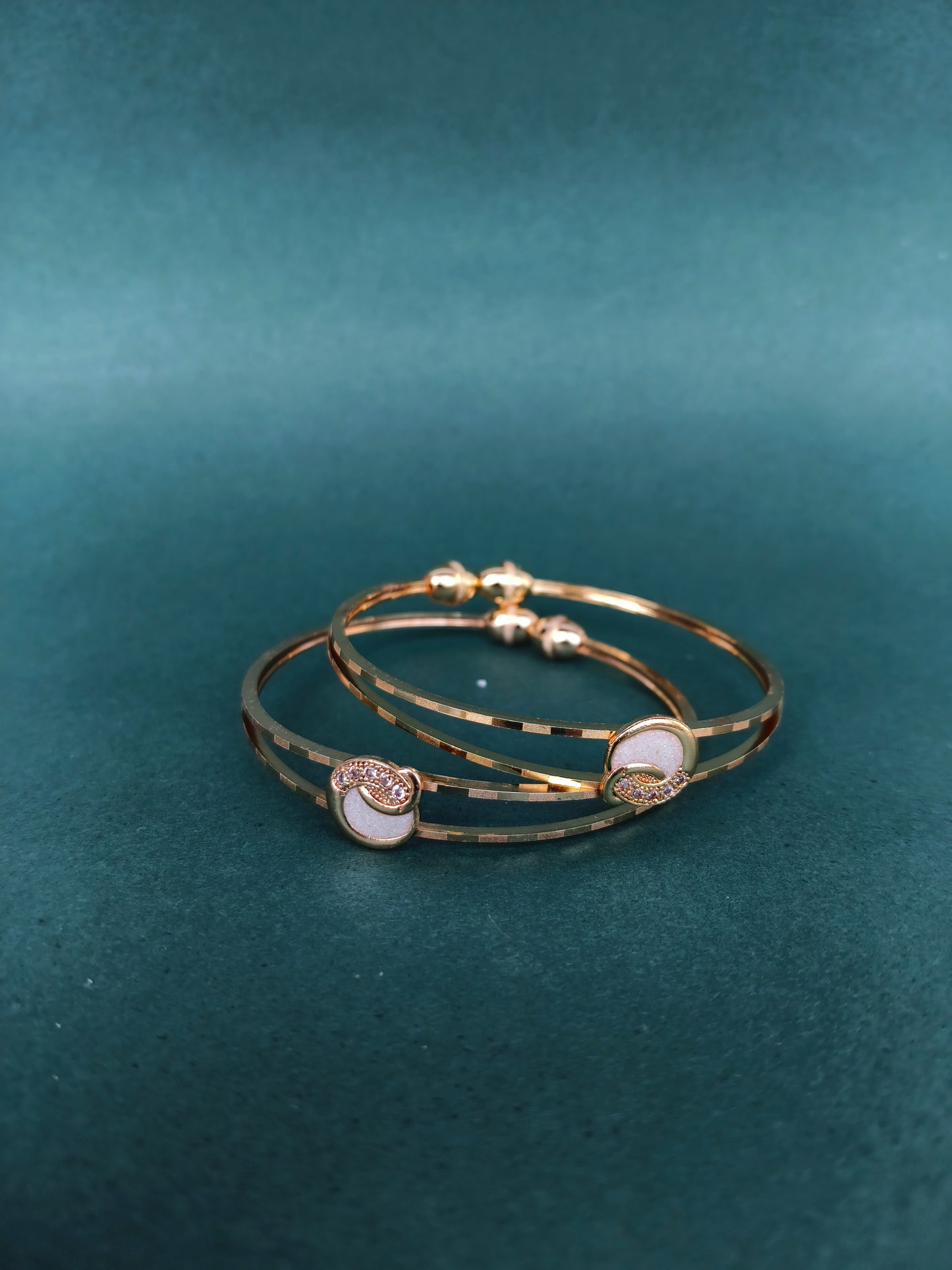 Elegant Gold-Plated Bracelet with Moonstone Inlay for Girls & Women | Elegant Bracelets for Occasion