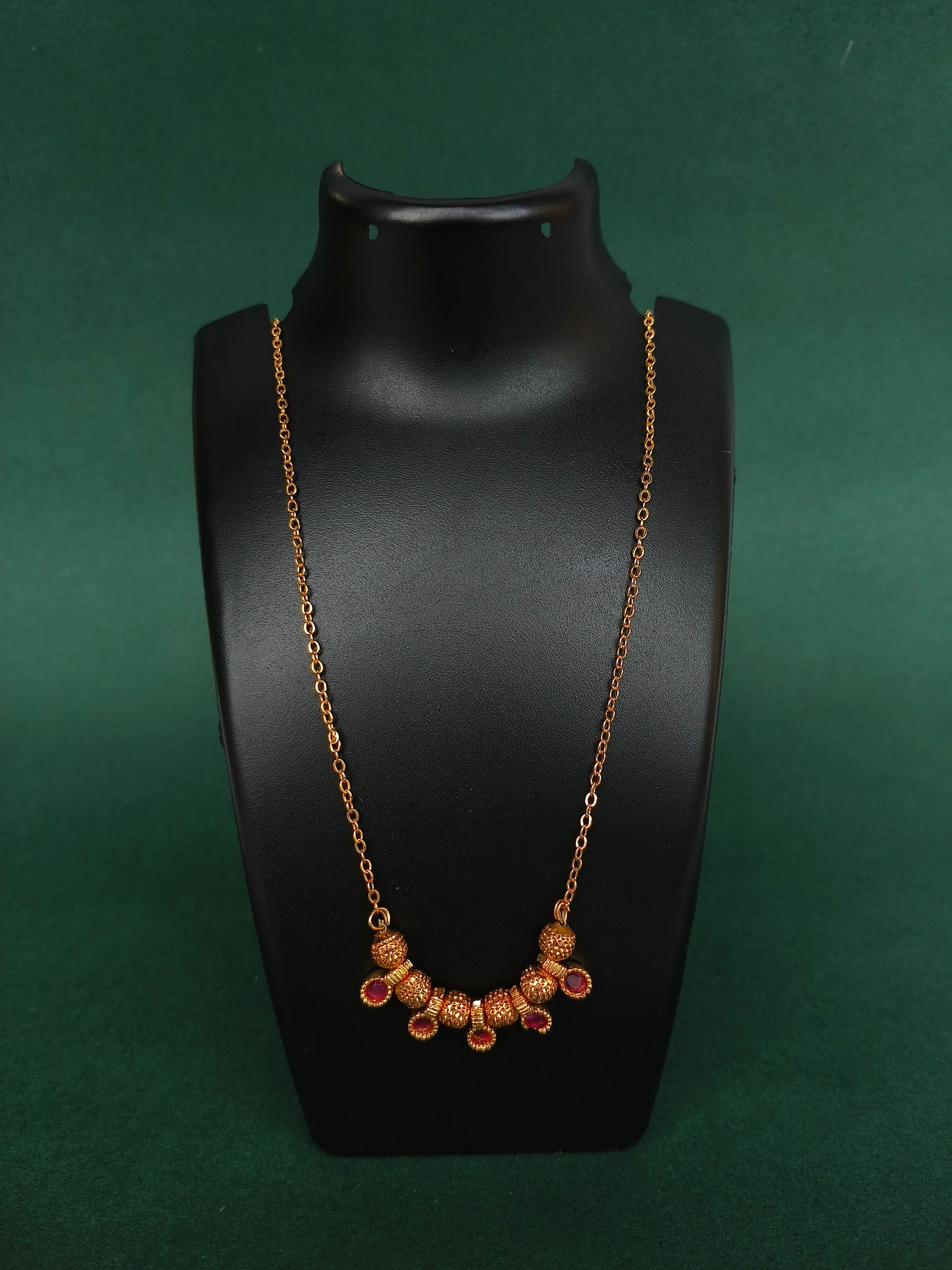 Gold Chain with Red Gemstones | For Women & Girls