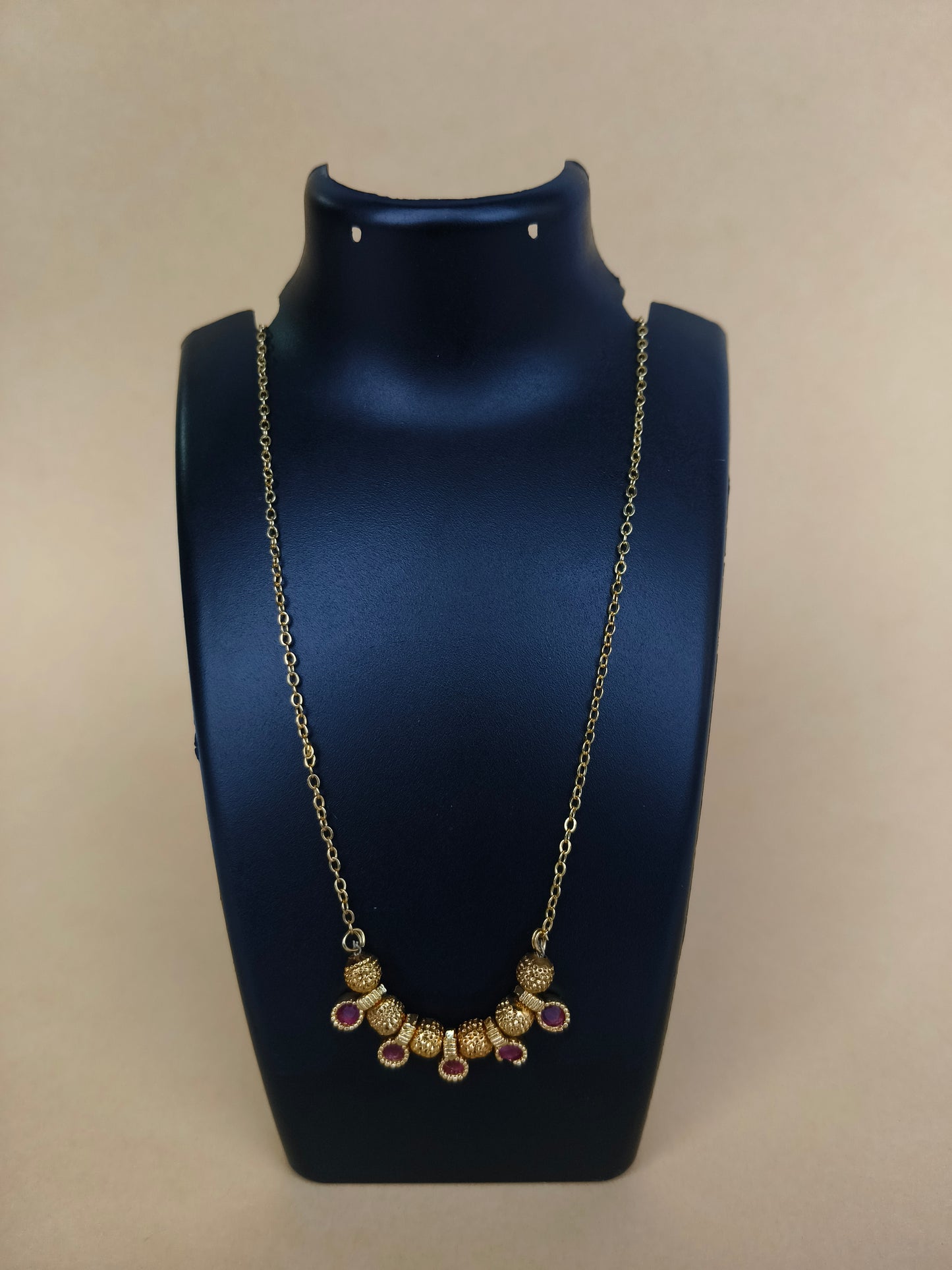 Gold Chain with Red Gemstones | For Women & Girls