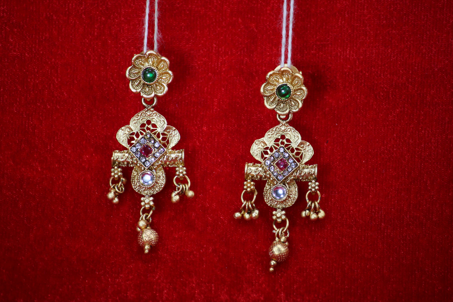 Gold Plated Traditional Necklace Earring Set with Maangtikka for Women - Traditional Jewelry Set