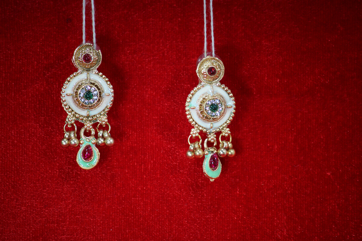 Bridal Jewelery Set with Multicolored Stones and Ornate Pendant- Traditional Jewelery Set For Women And Girls