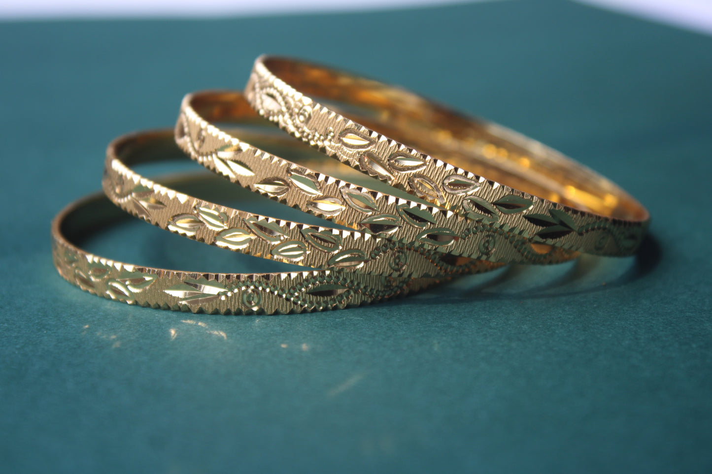 Unique Leaf Design Gold-Plated Patla Bangles For Women – Ethnic Jewelry Collection