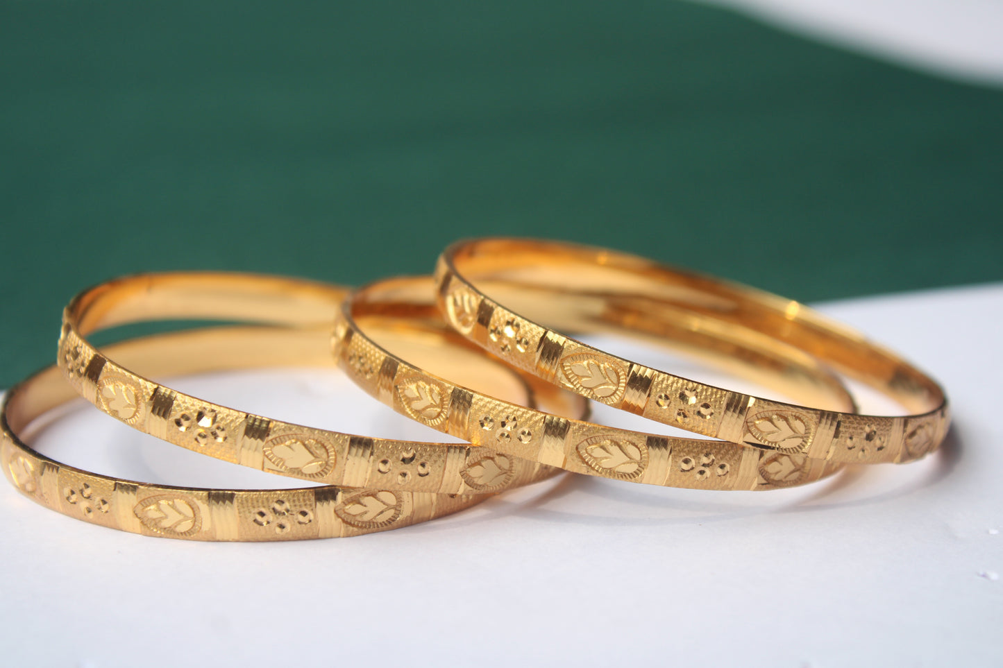 Exclusive Leaf design Gold-Plated Patla Bangles for Women – Ethnic Jewelry Collection