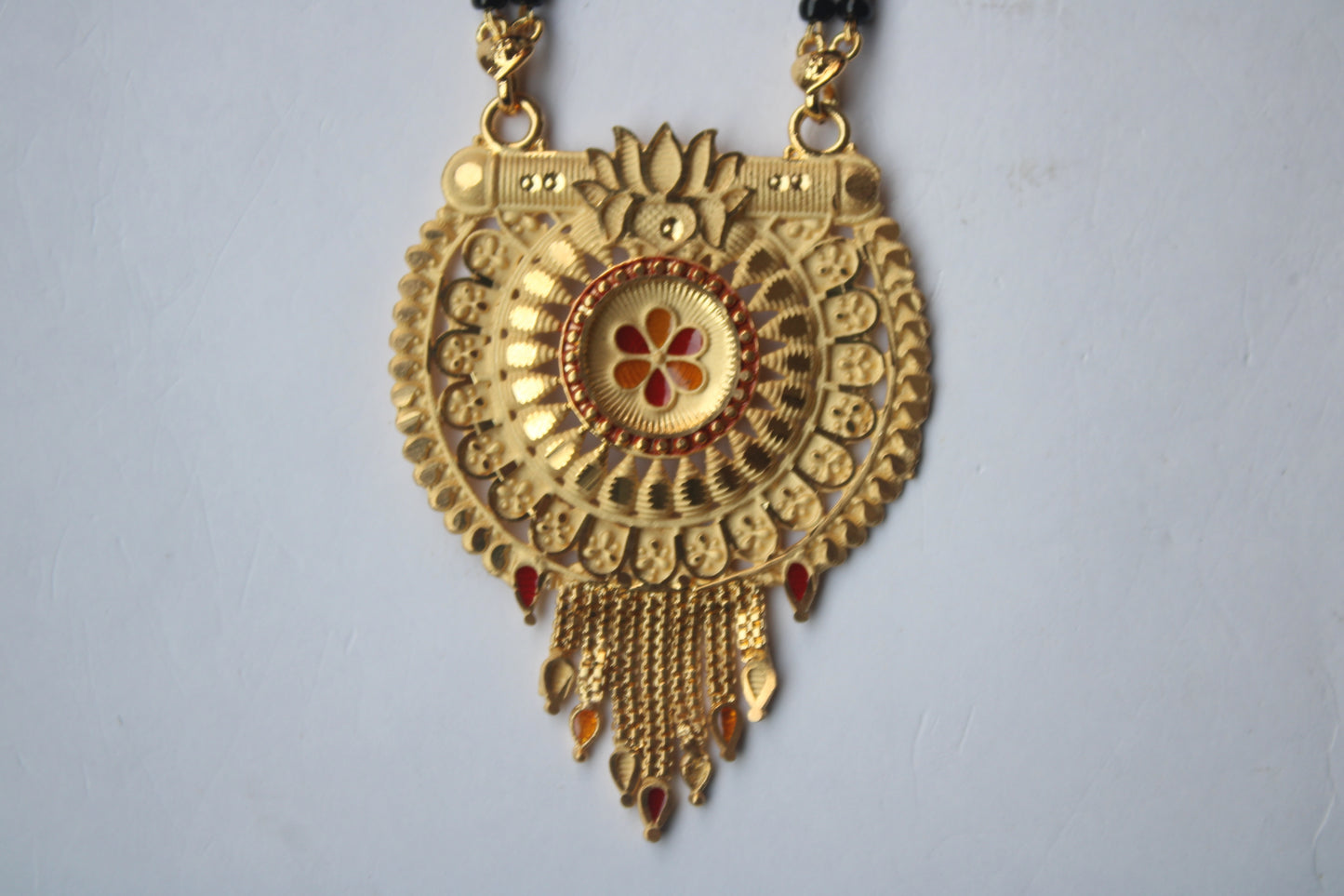 Traditional Lotus Design Gold Mangalsutra s- Traditional Indian Wedding Jewelry