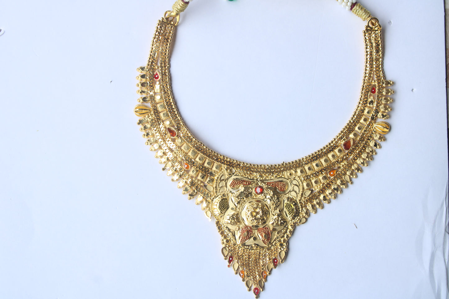 Unique And Traditionl Bridal Jewelery Set with Red Stone - Traditional Jewelery Set For Women And Girls