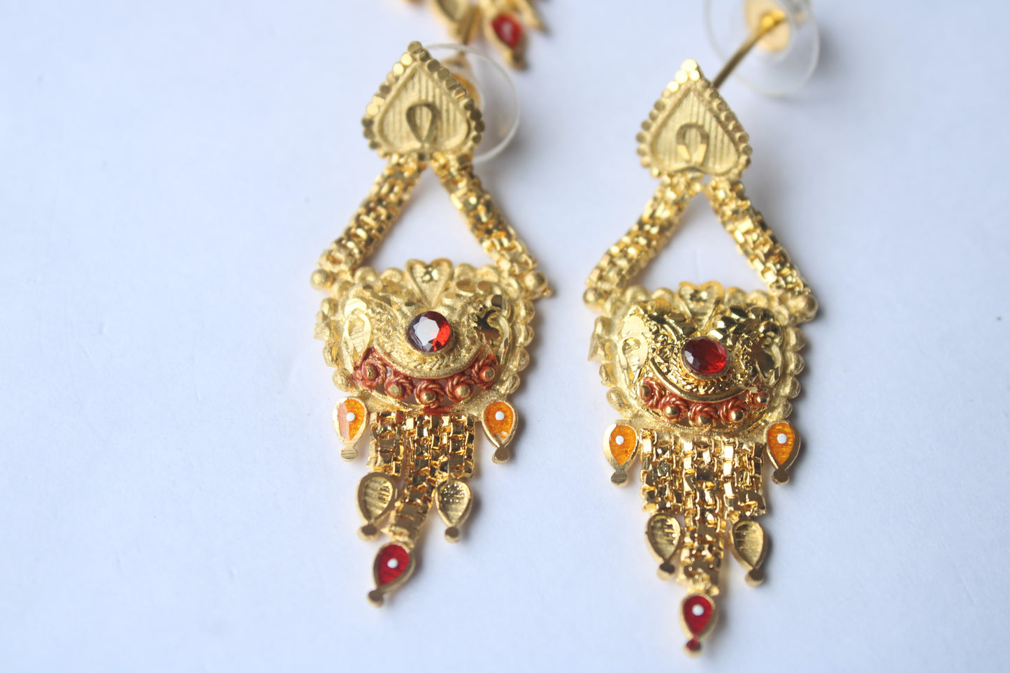 Unique And Traditionl Bridal Jewelery Set with Red Stone - Traditional Jewelery Set For Women And Girls