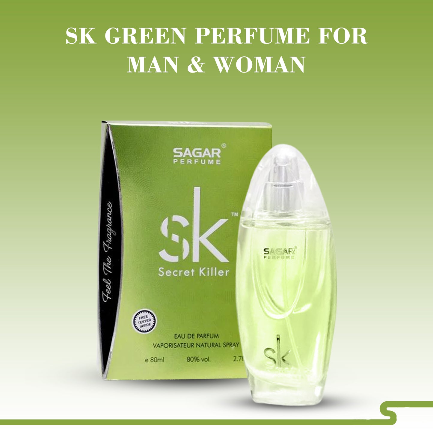 SK Green Perfume For Man & Woman - 80ml